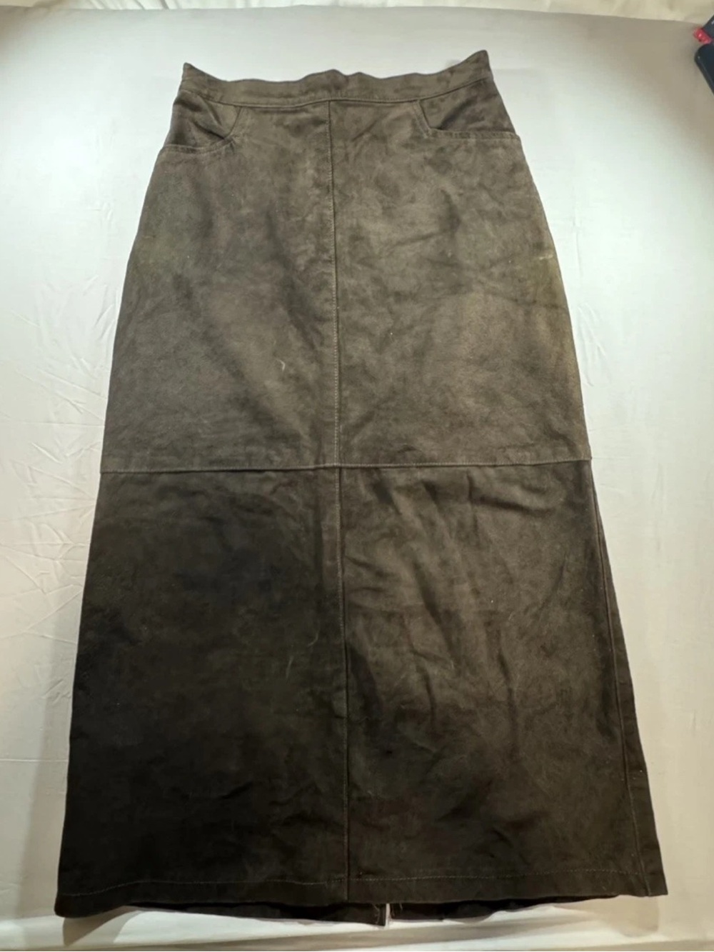 Source Unknown Dark Brown Suede Maxi Skirt